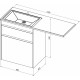 Тумба с раковиной Aquanet Токио 68 1 ящик, с бельевой корзиной, напольная