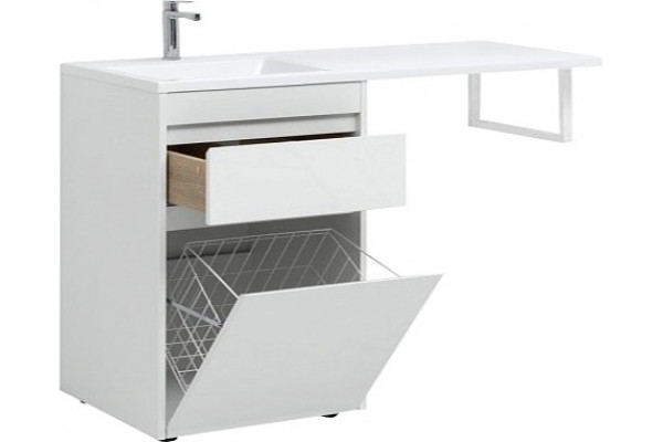 Тумба с раковиной Aquanet Токио 68 1 ящик, с бельевой корзиной, напольная