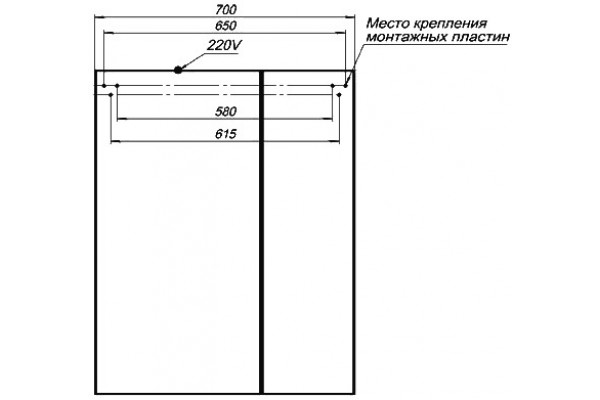 Зеркало-шкаф Aquanet Йорк 70 орех с дверками, прямоугольное