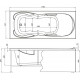 Акриловая ванна Aquanet Viola 180x75 с каркасом, прямоугольная, пристенная