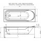 Акриловая ванна Aquanet West 170x70 с каркасом, прямоугольная, пристенная