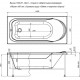 Акриловая ванна Aquanet West 150x70 с каркасом, прямоугольная, пристенная