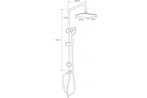 Душевая стойка Aquanet Passion AF300-70-RC-C хром штанга 90 см, шланг 150 см