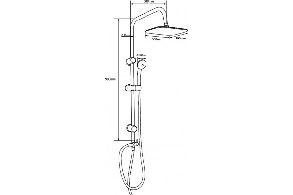Душевая стойка Aquanet Passion AF300-70-RC-B черная цвет черный, штанга 90 см
