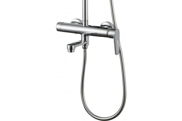Душевая стойка Aquanet Logic AF320-72-R-C штанга 120 см, шланг металлический 150 см