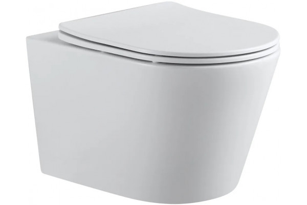 Унитаз подвесной Aquanet Atago 2.0 W rimless белый, овальный, 36.5x52 см