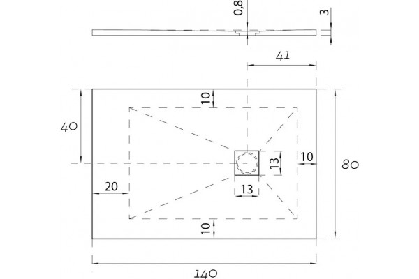 Поддон для душа Aquanet Pleasure ATS-140x80U-W с сифоном, прямоугольный, низкий
