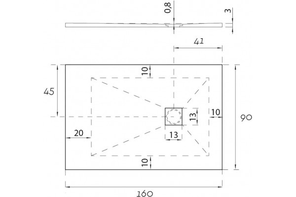 Поддон для душа Aquanet Pleasure ATS-160x90U-W с сифоном, прямоугольный, низкий