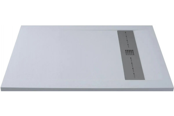 Поддон для душа Aquanet Delight 140x80 белый камень, с сифоном, прямоугольный, низкий