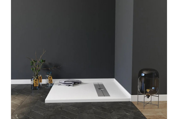 Поддон для душа Aquanet Delight 90x90 белый камень, с сифоном, квадратный, низкий