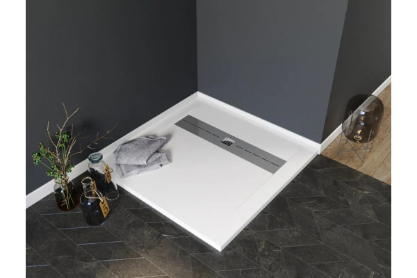 Поддон для душа Aquanet Delight 90x90 белый камень, с сифоном, квадратный, низкий