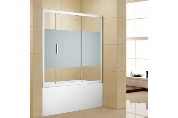 Шторка на ванну Aquanet Practic AE10-B180H150U-CP раздвижная, стекло прозрачное