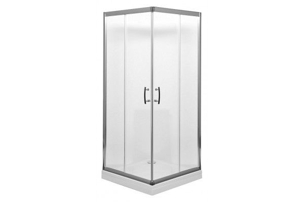 Душевой уголок Aquanet Alfa Cube 909-12 квадратный, двери раздвижные, стекло прозрачное