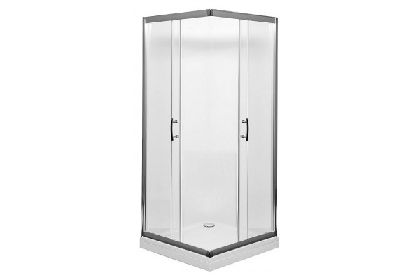 Душевой уголок Aquanet Alfa Cube 909-12 квадратный, двери раздвижные, стекло прозрачное