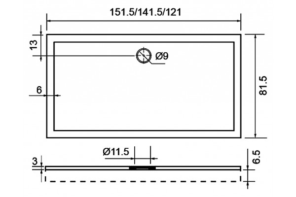 Поддон для душа Aquanet Alfa/Delta 150x80 прямоугольный, низкий