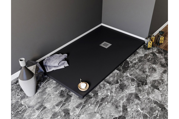 Поддон для душа Aquanet Pleasure NEW 005B 160x80 без сифона, черный камень, прямоугольный, низкий