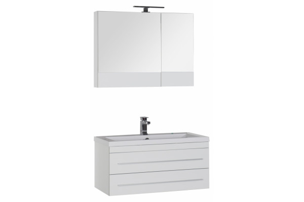 Зеркало-шкаф Aquanet Верона 90 белый в современном стиле