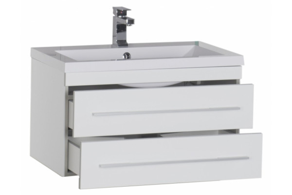 Тумба для комплекта Aquanet Верона 75 подвесная белая с ящиками, с доводчиками