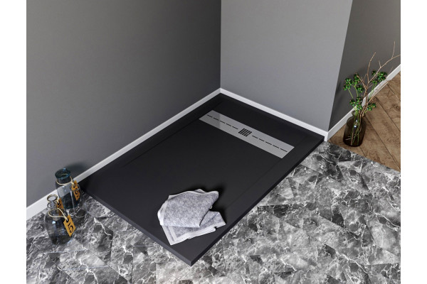 Поддон для душа Aquanet Delight NEW 009B 140x80 черный камень, без сифона, прямоугольный, низкий