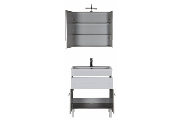 Мебель для ванной Aquanet Верона 75 белая, 1 ящик, 2 двери, глянцевая, напольная