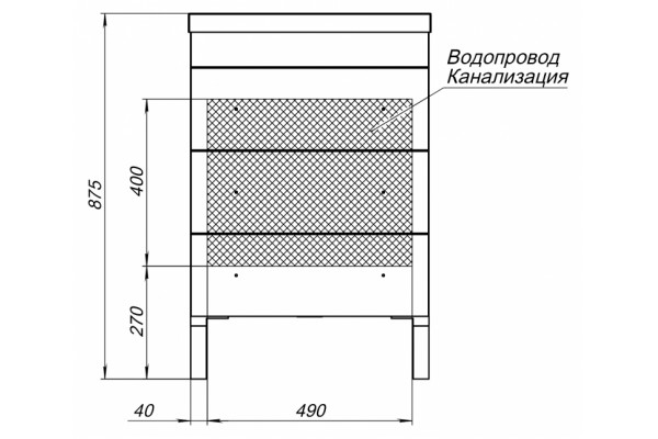 Тумба для комплекта Aquanet Верона 58 белая с ящиками, напольная