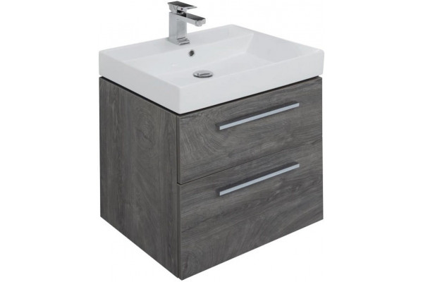 Тумба для комплекта Aquanet Nova 60 2 ящика, дуб рошелье, подвесная, фурнитура на выбор