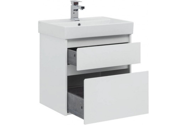 Тумба с раковиной Aquanet Nova Lite 60 2 ящика, подвесная,  в современном стиле