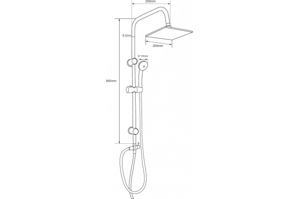 Душевая стойка Aquanet Passion  AF300-70-S-B чёрная матовая цвет черный, штанга 84 см