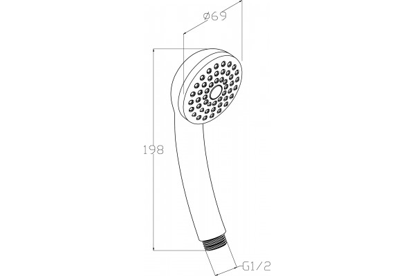 Душевая лейка Aquanet AF000-01C хром, штанга 19.8 см
