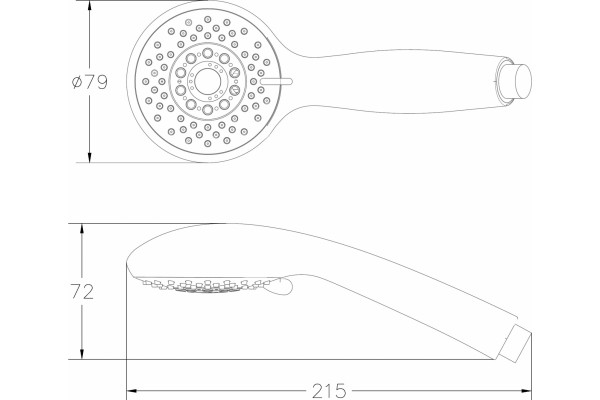 Душевая лейка Aquanet AF000-07C хром, штанга 7.2 см, 3 режима