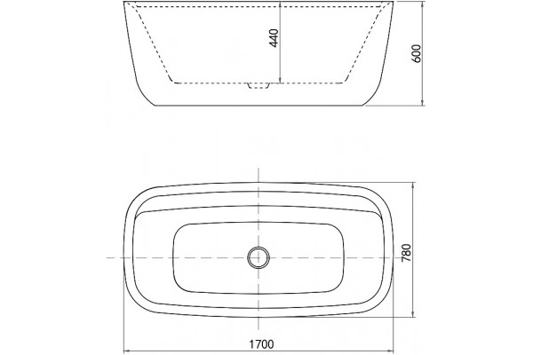 Акриловая ванна Aquanet Fine 260045 170, белая, овальная, отдельностоящая