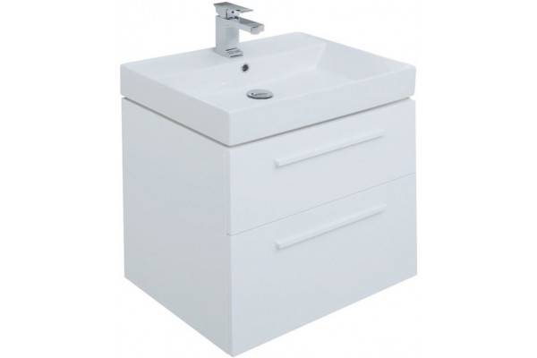 Мебель для ванной Aquanet Nova 60 2 ящика, белый глянец, подвесная, с доводчиками