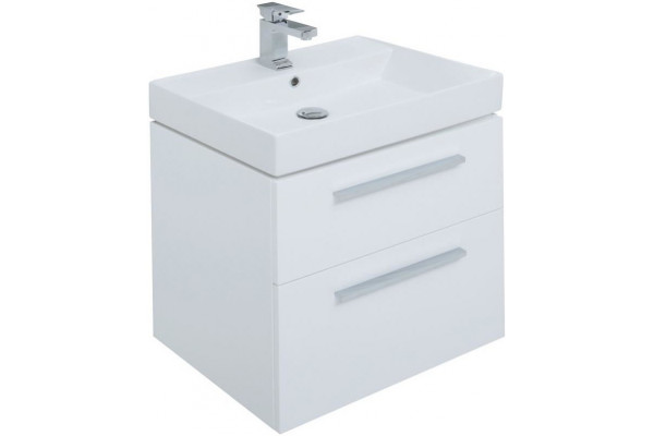 Мебель для ванной Aquanet Nova 60 2 ящика, белый глянец, подвесная, с доводчиками
