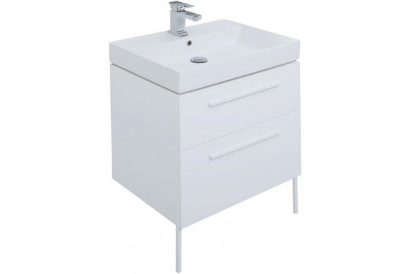 Мебель для ванной Aquanet Nova 60 2 ящика, белый глянец, подвесная, с доводчиками