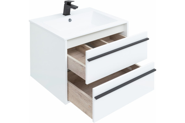 Мебель для ванной Aquanet Lino 60 белый матовый подвесная, с ящиками