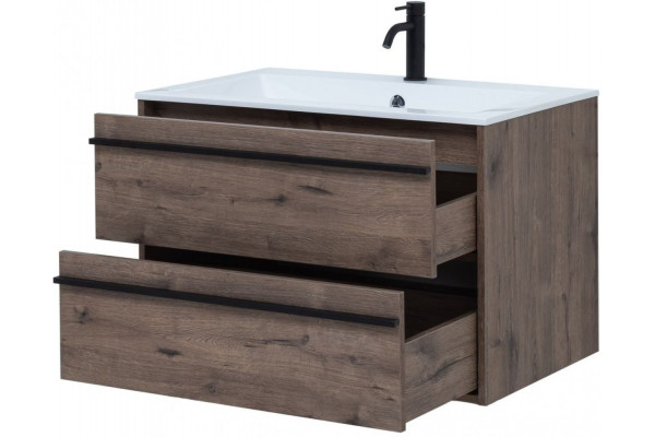 Тумба для комплекта Aquanet Lino 80 дуб веллингтон подвесная, с ящиками