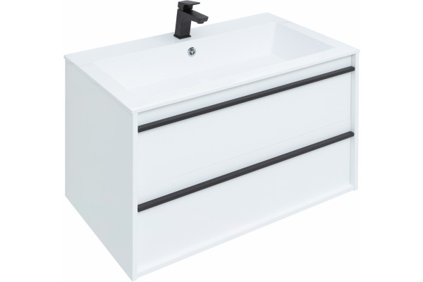Мебель для ванной Aquanet Lino 90 белый матовый подвесная, с ящиками