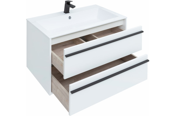 Тумба для комплекта Aquanet Lino 90 белый матовый подвесная, с ящиками