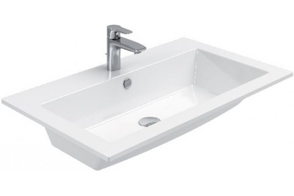 Тумба с раковиной Aquanet Lino 90 белый матовый, подвесная, с ящиками