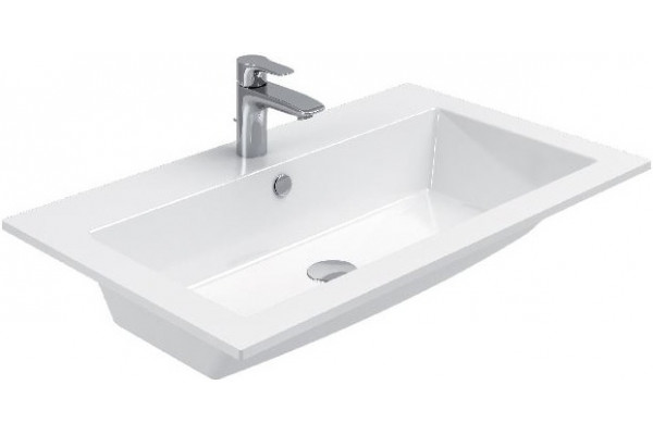 Тумба с раковиной Aquanet Lino 80 белый матовый, подвесная, с ящиками
