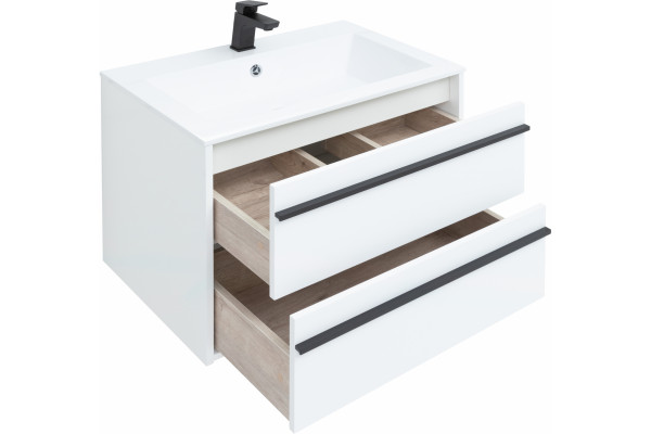 Мебель для ванной Aquanet Lino 70 белый матовый подвесная, с ящиками