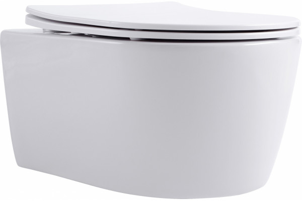 Унитаз подвесной Aquanet Smart 276395 безободковый, с микролифтом, белый, 36x49 см