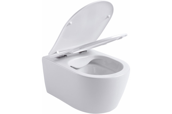 Унитаз подвесной Aquanet Smart 276395 безободковый, с микролифтом, белый, 36x49 см