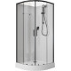 Душевая кабина Aquanet Passion EVO 267256 90x90, профиль черный, стекло прозрачное, четверть круга, поддон средний