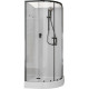 Душевая кабина Aquanet Passion EVO 267256 90x90, профиль черный, стекло прозрачное, четверть круга, поддон средний