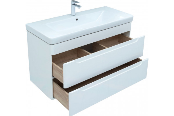 Тумба для комплекта Aquanet София 105 2 ящика подвесная, глянцевая