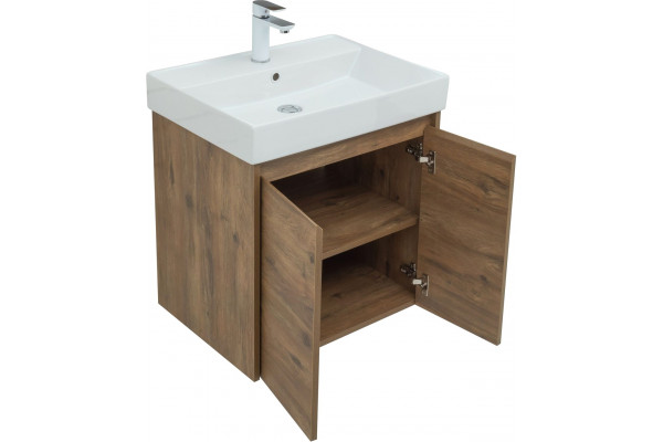 Тумба для комплекта Aquanet Nova Lite 60 дуб рустикальный, с дверками, матовая, с доводчиками