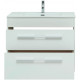 Тумба с раковиной Aquanet Августа 80 белый глянец, подвесная, с ящиками