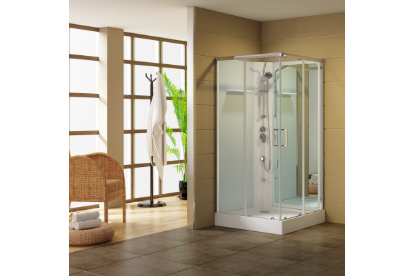 Душевая кабина Aquanet Passion S 2.0 263869 90x90, профиль хром, стекло прозрачное, квадратная, поддон средний