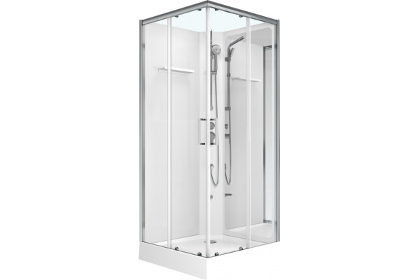 Душевая кабина Aquanet Passion S 2.0 263869 90x90, профиль хром, стекло прозрачное, квадратная, поддон средний